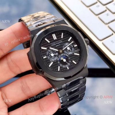 Clone Patek Philippe Nautilus Annual Calendar Black Venom Watches 41mm All Black